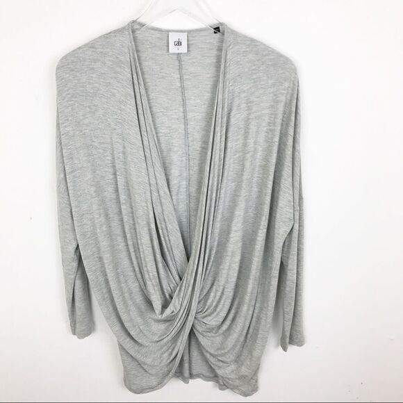 Cabi Taylor Tee Drape Top Long Sleeve Small - Picture 3 of 8